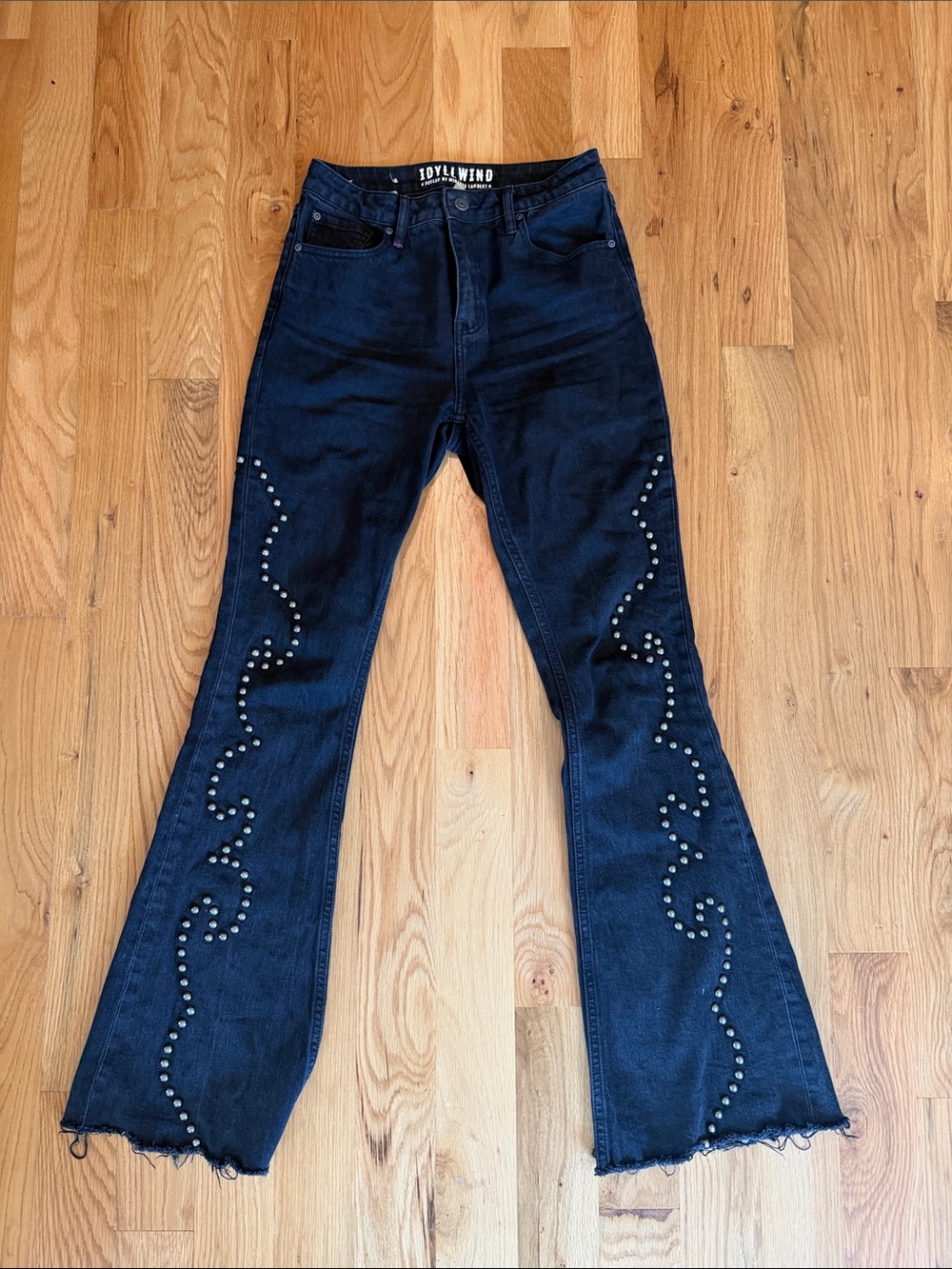 Idyllwind Black Flare Jeans with Silver Stud Wave